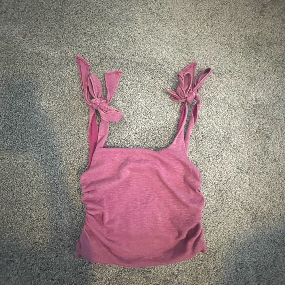 Free People Mauve Tank Top with Tie Straps